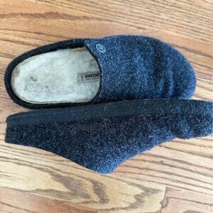 Birkenstock Zermatt Shearling Wool Slipper Slides - Size 38 / US 7 - Gray